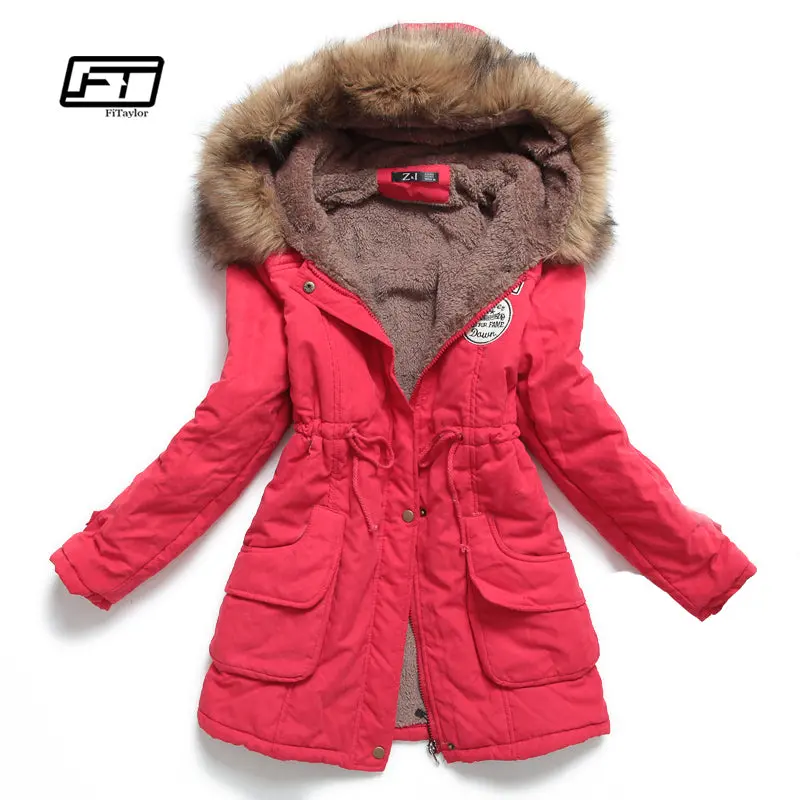 New Winter Women Jacket Medium-Long Thicken Plus Size 4Xl Outwear Hooded Wadded Coat Slim Parka Cotton-Padded Jacket Overcoat 1