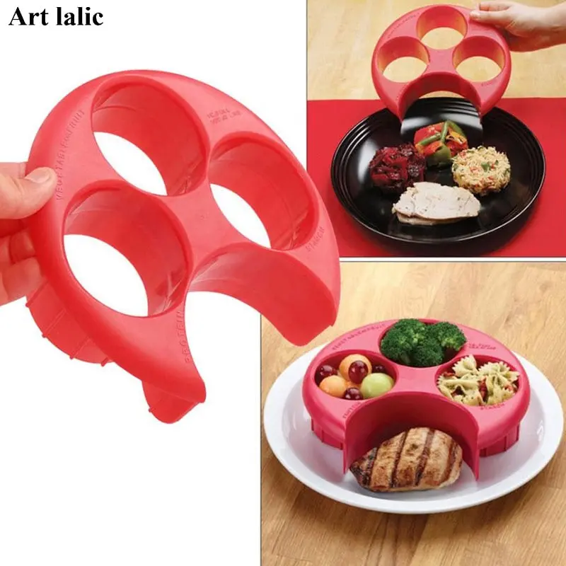 1Pc Meal Measure Portion Control Cooking Tools Lose Weight Keep Fit Tool Kitchen Food Eco-Friendly Plate Dinnerware Sets 1