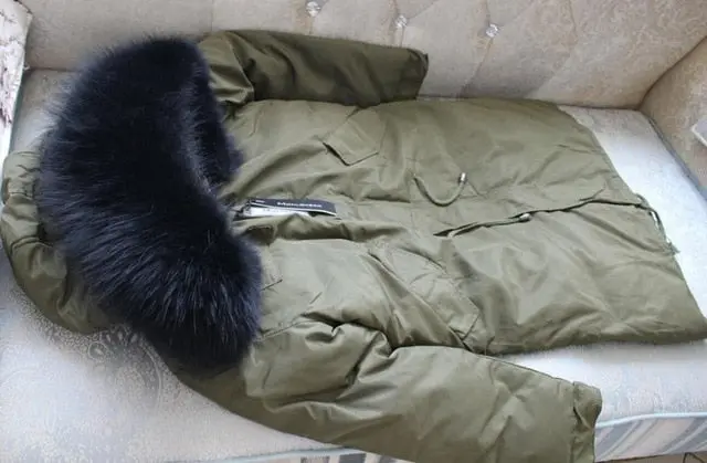 Warm White Duck Down Winter Jacket for Women – Hooded Parka with Genuine Raccoon Fur Trim - Image 6