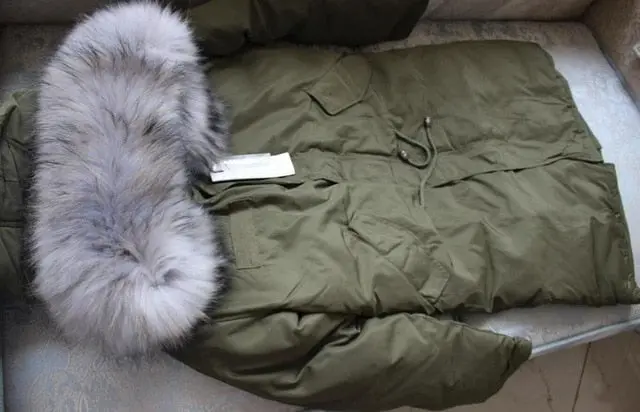 Warm White Duck Down Winter Jacket for Women – Hooded Parka with Genuine Raccoon Fur Trim - Image 4