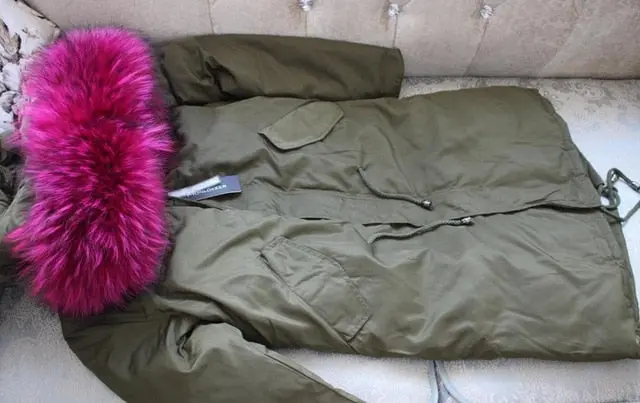 Warm White Duck Down Winter Jacket for Women – Hooded Parka with Genuine Raccoon Fur Trim - Image 9