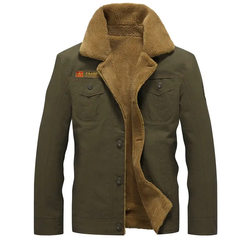 New Parka Men Coat Military Bomber Jackets Men Cotton Thick Wool Liner Army Denim Air Force Tactical Outwear Winter Jackets Men 1