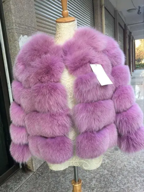 Fursarcar Real Fur Coat For Women Winter Natural Fur Jacket Fashion Short Silm Outwear Luxury Natural Real Fur Coat Real Fur 7