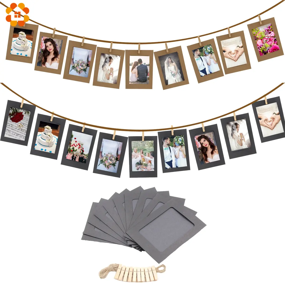 10Pcs/Set Diy Photo Frame Wooden Clip Paper Picture Holder For Wedding  Baby Shower Birthday Party Photo Booth Props Decoration 1