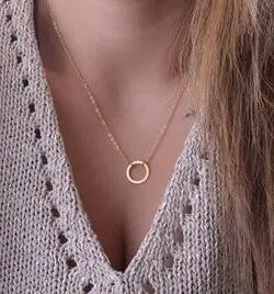 Circle Pendants Necklace Eternity Necklace Karma Infinity Silver Minimalist Jewelry Necklace Dainty Forever Circle Necklace Gift 1