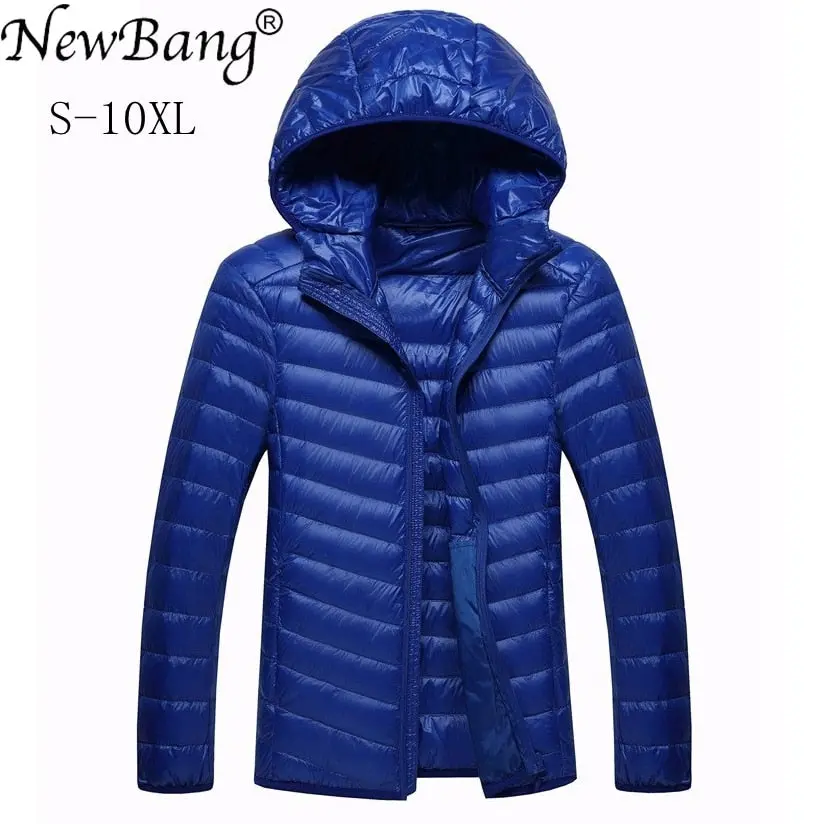 Newbang Brand 8Xl 9Xl 10Xl Men's Down Jacket Ultra Light Down Jacket Men Lightweight Feather Hooded Warm Portable Winter Coat 1