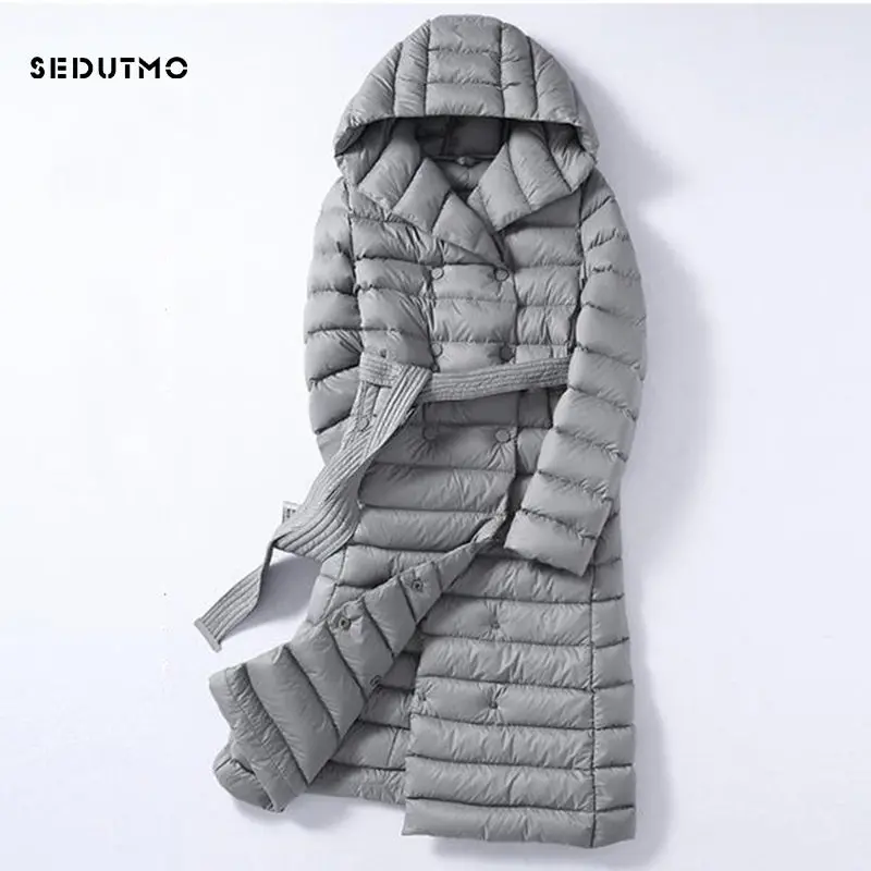 Sedutmo 2018 Winter Plus Size 3Xl Long Womens Down Jackets Ultra Light Duck Down Coat Hoodie Autumn Puffer Jacket Ed226 1