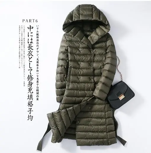Sedutmo Women's Plus-Size 3XL Long Down Jacket – Ultra-Light Duck Down Puffer Coat with Hood - Image 4