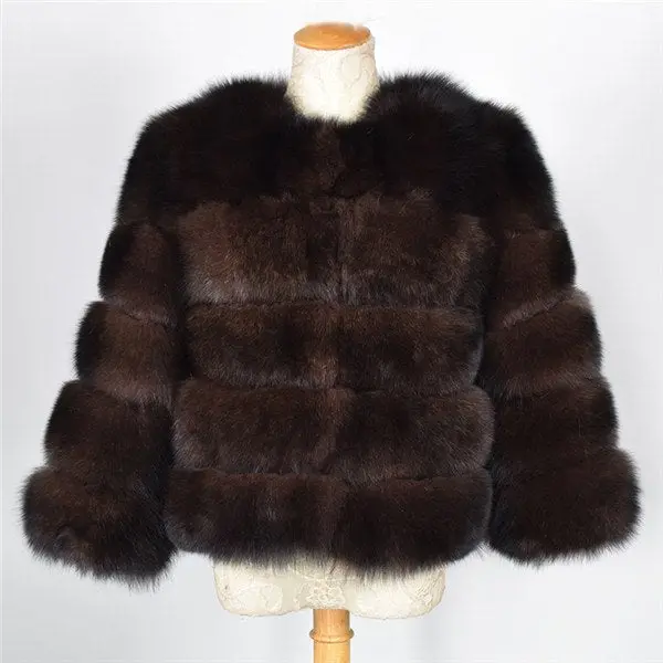 Fursarcar Real Fur Coat For Women Winter Natural Fur Jacket Fashion Short Silm Outwear Luxury Natural Real Fur Coat Real Fur 23