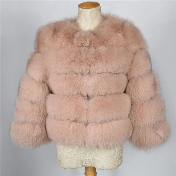 Fursarcar Real Fur Coat For Women Winter Natural Fur Jacket Fashion Short Silm Outwear Luxury Natural Real Fur Coat Real Fur 6