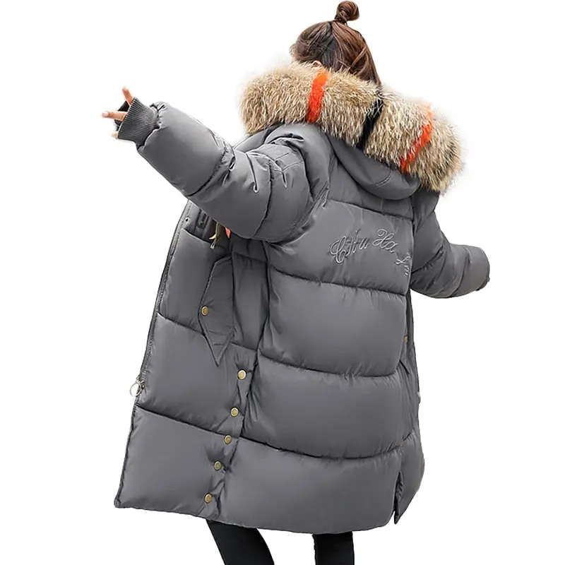 Plus Size Winter Jackets Women Coats Big Fur Collar Hooded Down Jacket Warm Long Parka Women Thicken Cotton Jackets 2018 New 1