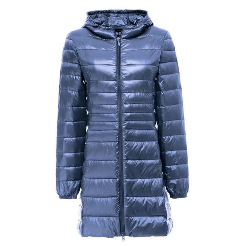 Laamei 2018 Womens Fashion Winter Light Down Jacket 90% Duck Down Hooded Jackets Long Warm Slim Coat Winter Jacket Women Parka 1
