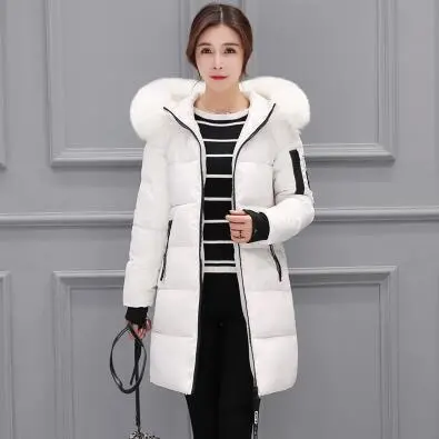 Stylish 2018 women's long down parka featuring a luxurious fur-trimmed hood, thick insulated cotton lining, and windproof design—available in extended sizes for ultimate warmth and comfort. - Image 3