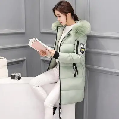 Stylish 2018 women's long down parka featuring a luxurious fur-trimmed hood, thick insulated cotton lining, and windproof design—available in extended sizes for ultimate warmth and comfort. - Image 7