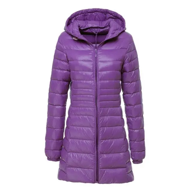 Newbang Women's Plus-Size Hooded Down Coat: Lightweight, Warm, and Stylish Long Winter Outerwear for Women - Image 9