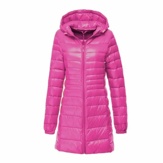 Newbang Women's Plus-Size Hooded Down Coat: Lightweight, Warm, and Stylish Long Winter Outerwear for Women - Image 8