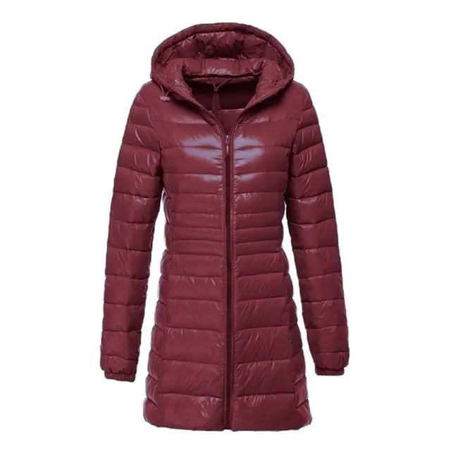 Newbang Women's Plus-Size Hooded Down Coat: Lightweight, Warm, and Stylish Long Winter Outerwear for Women - Image 10