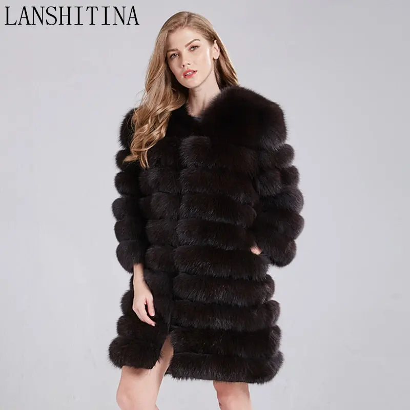 Real Fox Fur Jacket Natural Fur Coats Vest Real 2018 New Style Long Coat Winter Warm Coat Natural Fur Coat Real Fox Fur Vest 1