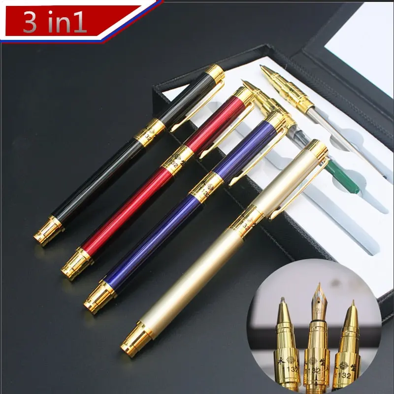 Premium Gift Pen Suit 1 Roller Gel Pen And 2 Fountain Pen In Together F Standard Nib Office Worker And School Gift 1