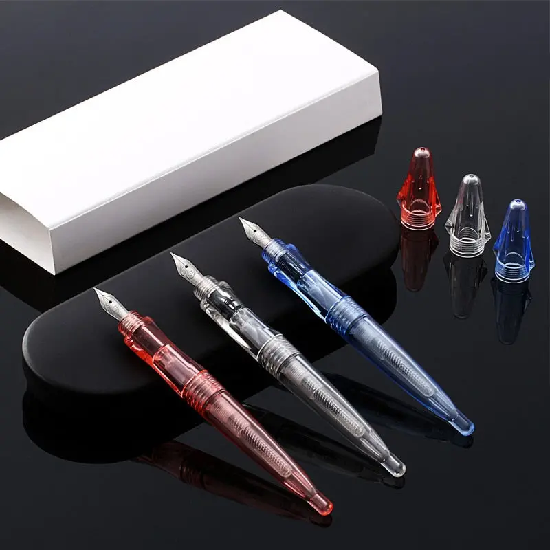 Premium 0.5Mm High Transparent Iridium Nib Fountain Pen + 1 Dropper + 2 Sacs + 1 Gift Box Excellent Writing Hot Sale Skb F12 1