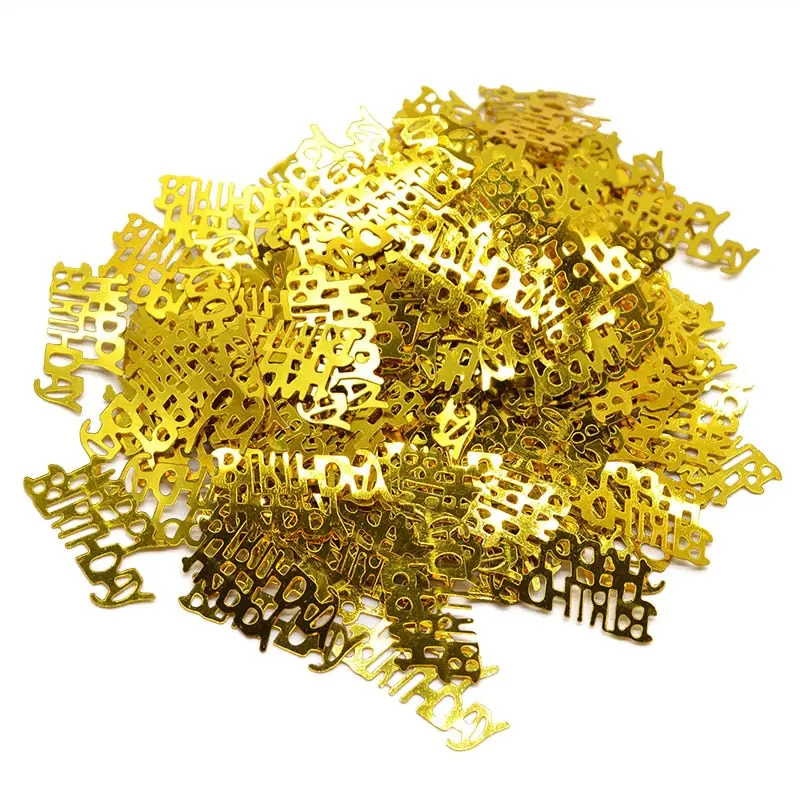 1Pack Happy Birthday Confetti Decoration Gold Letter Confetti For Balloon Wedding Birthday Party Table Decorations 1