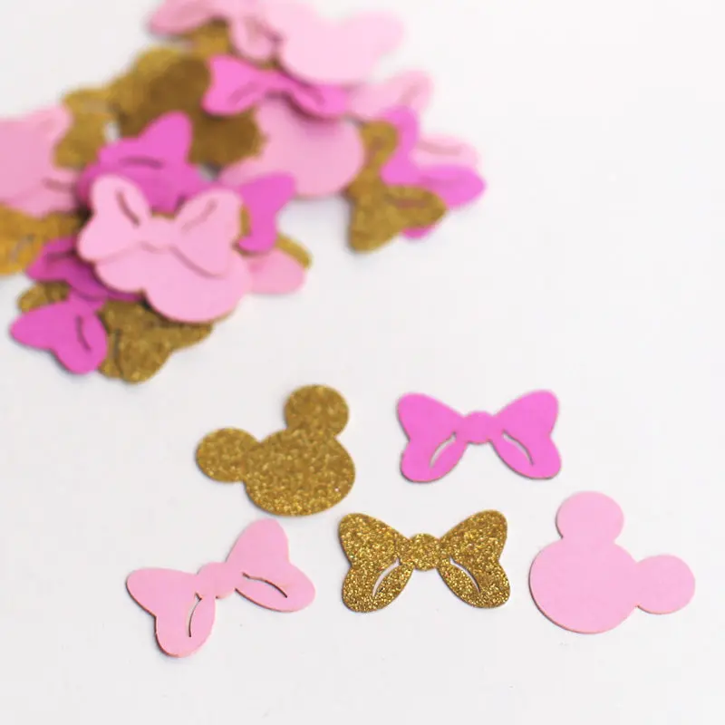 C17 Gold And Pink Confetti - Bowtie Confetti Mix |Girl Party Confetti Mix 1
