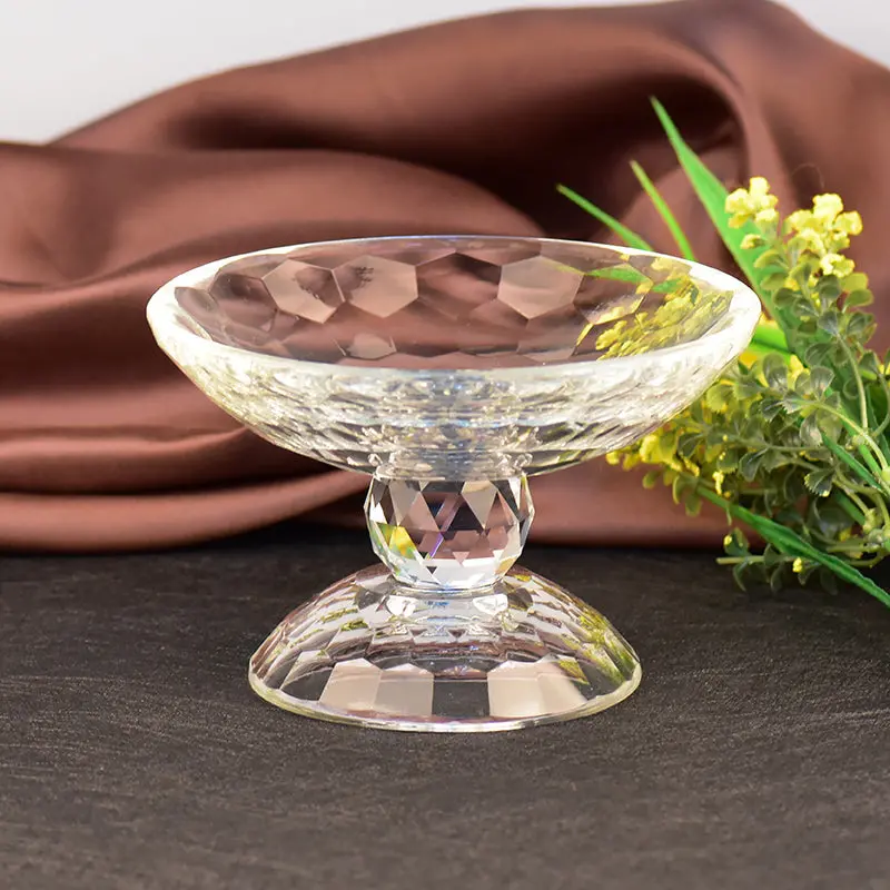 Decoration Crystal Glass Fruit Plate Household Goods  Glassware Fashion Creative Clear Full Bloom Candy Christmas Gifts 1