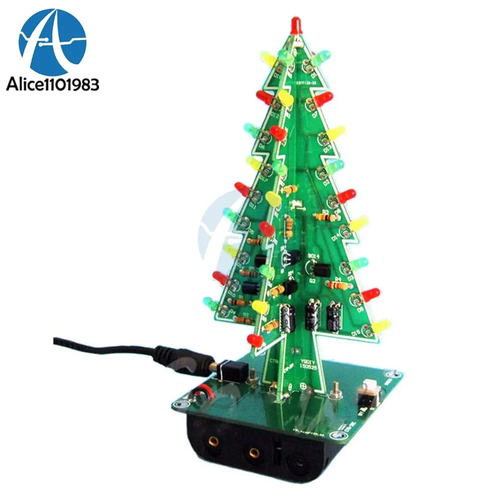 Christmas Trees Led Diy Kit Professional Red Green Flash Led Circuit Diy Electronic Pcb Board 1