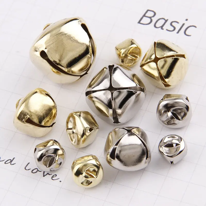12/13/15/20/25/30Mm Gold/White K Iron Water Plated Christmas Cross Bells Pendant Handmade Party Diy Crafts Accessories 1