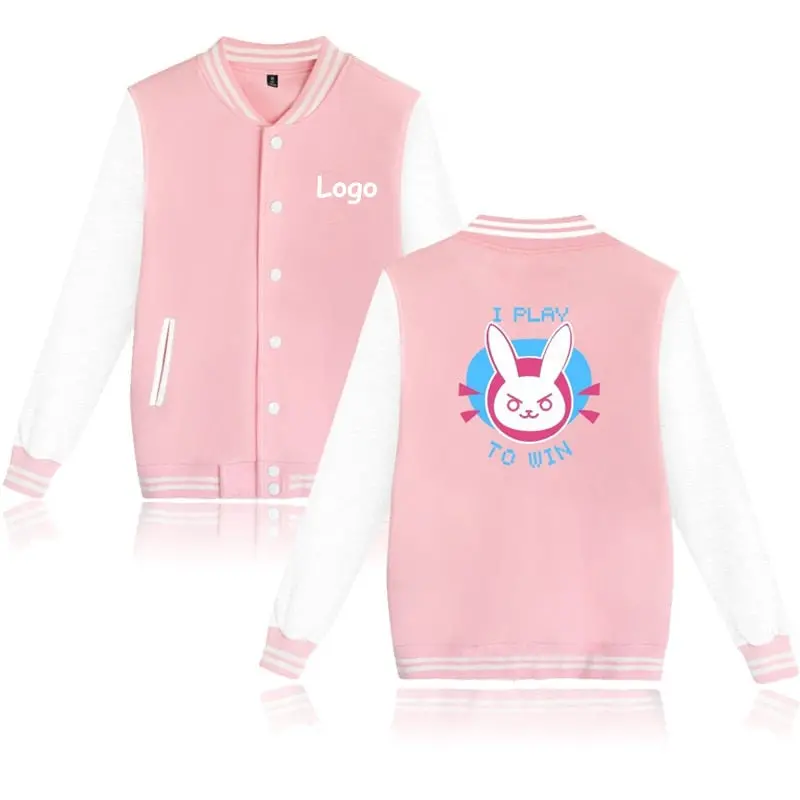 New Overwatches Baseball Uniform Ow Dv.A Long Sleeve Jacket High Quality Hoody Sweatshirt Dva Cosplay Halloween Costume Couple 1