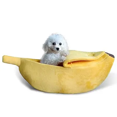 Cozy Banana-Shaped Cat Bed – Warm, Portable Pet Kennel & Cushioned Basket for Cats and Kittens - Image 4
