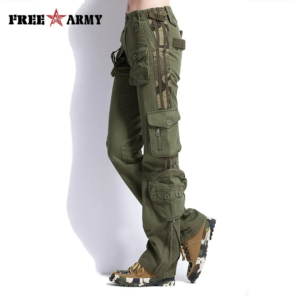 Large Size Cargo Pants Women Military Clothing Tactical Pants Multi-Pocket Cotton Joggers Sweatpants Army Green To7305-2 1