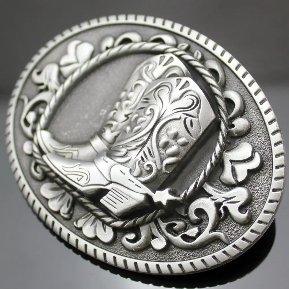 Vintage Silver Western Cowboy Cowgirl Boots  Shoes Spur Rodeo Belt Buckle Line Dance Gift Jewelry Accessories 1