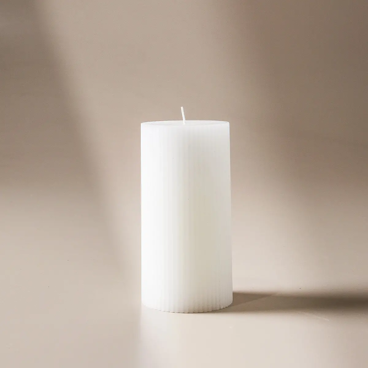Ripple Pillar Candle - Pure White 7.5X15cm 1