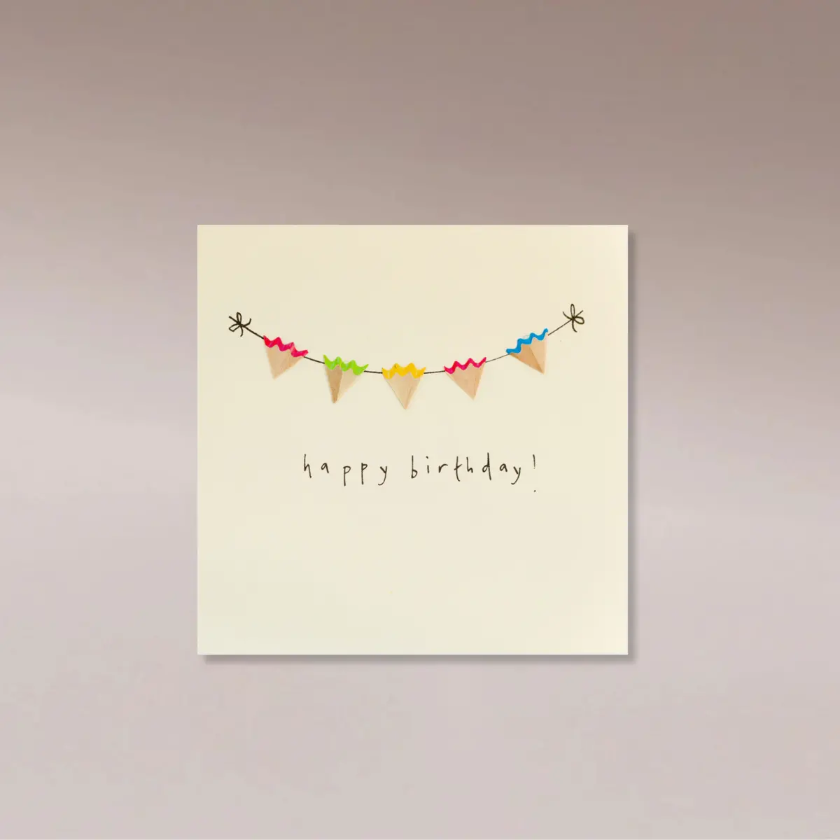 Ruth Jackson Card Pencil Shavings - Happy Birthday Bunting 1