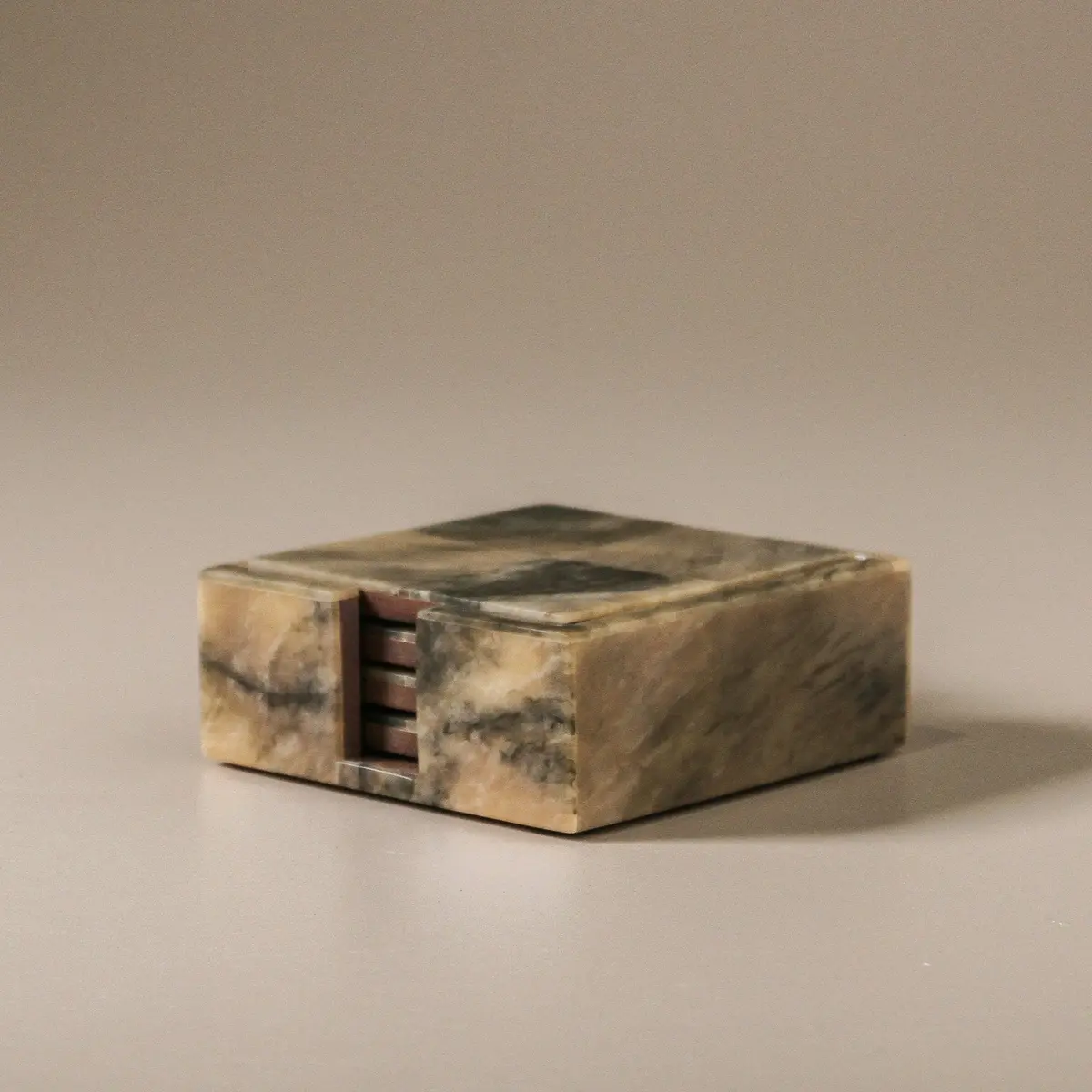 Sepia Horn & Resin Coaster Set 1