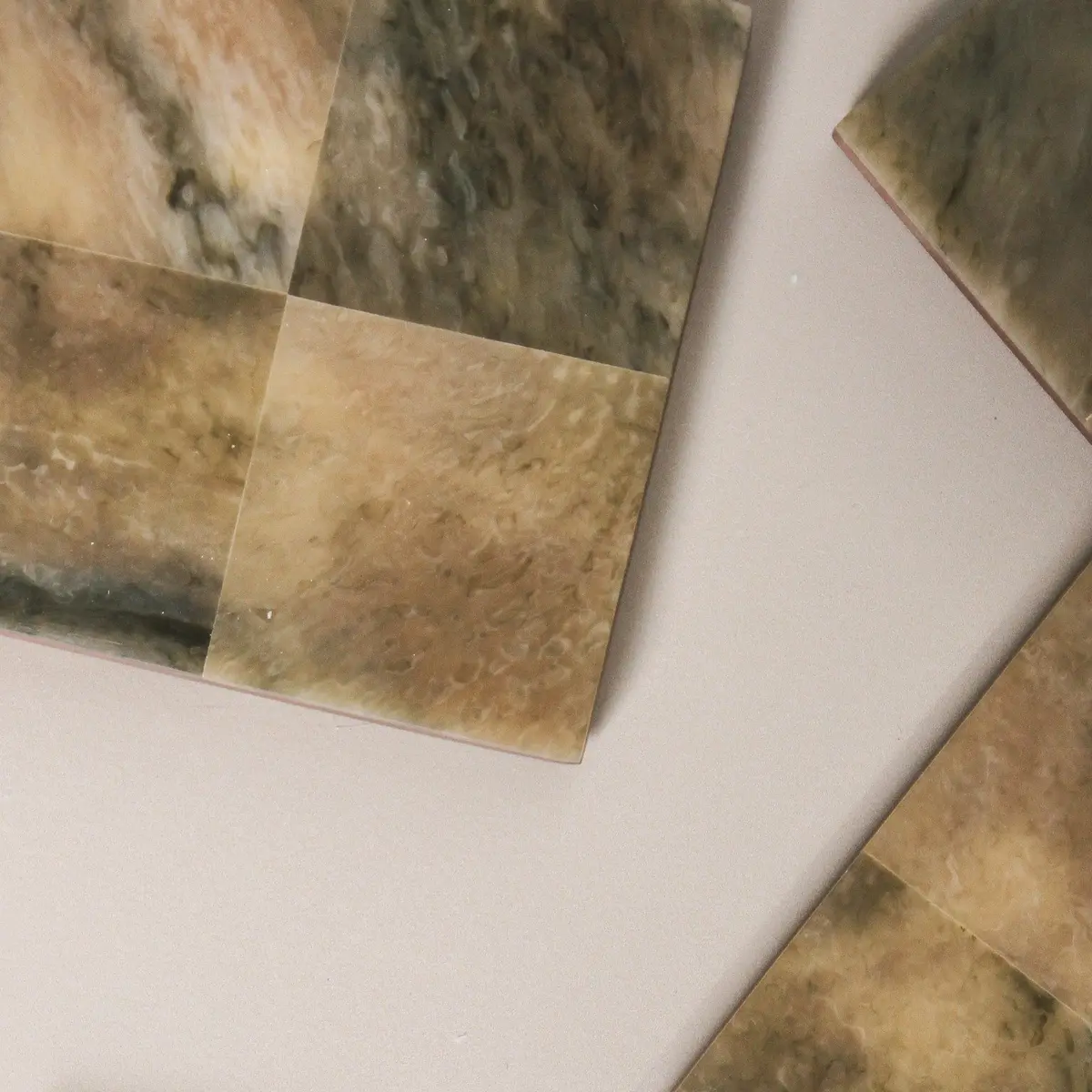 Sepia Horn & Resin Coaster Set 2