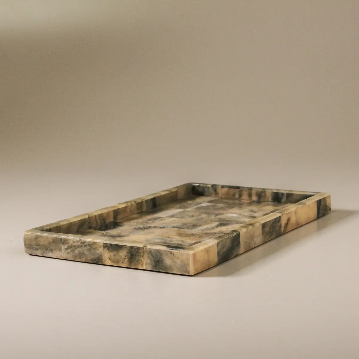 Sepia Horn & Resin Tray 1