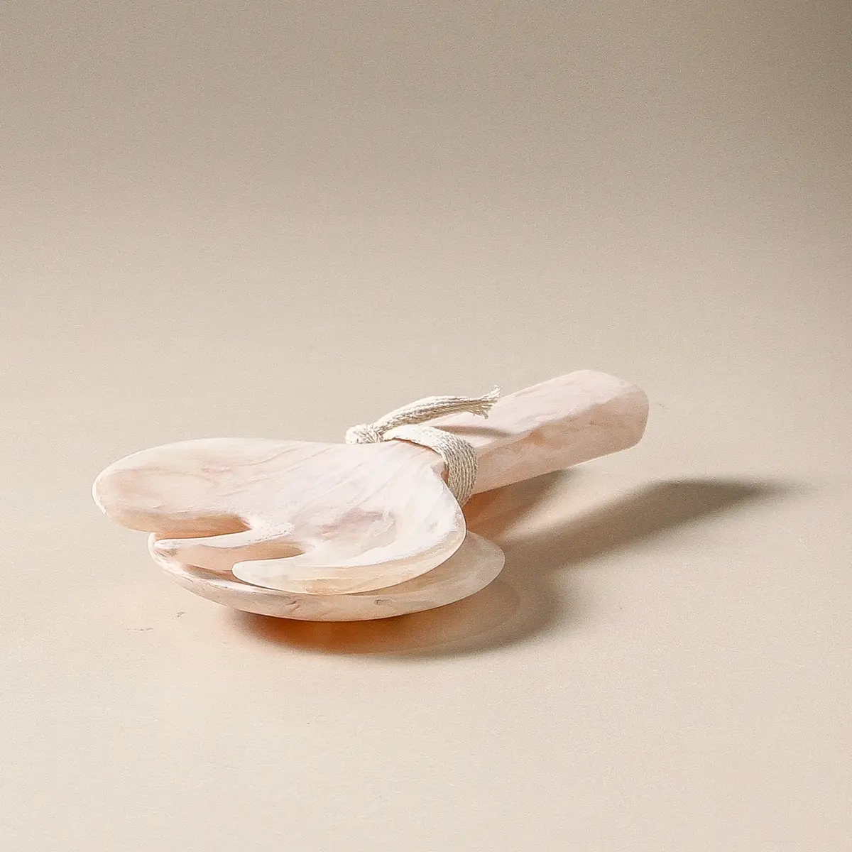 Short Handle Salad Servers - Blush Swirl 1