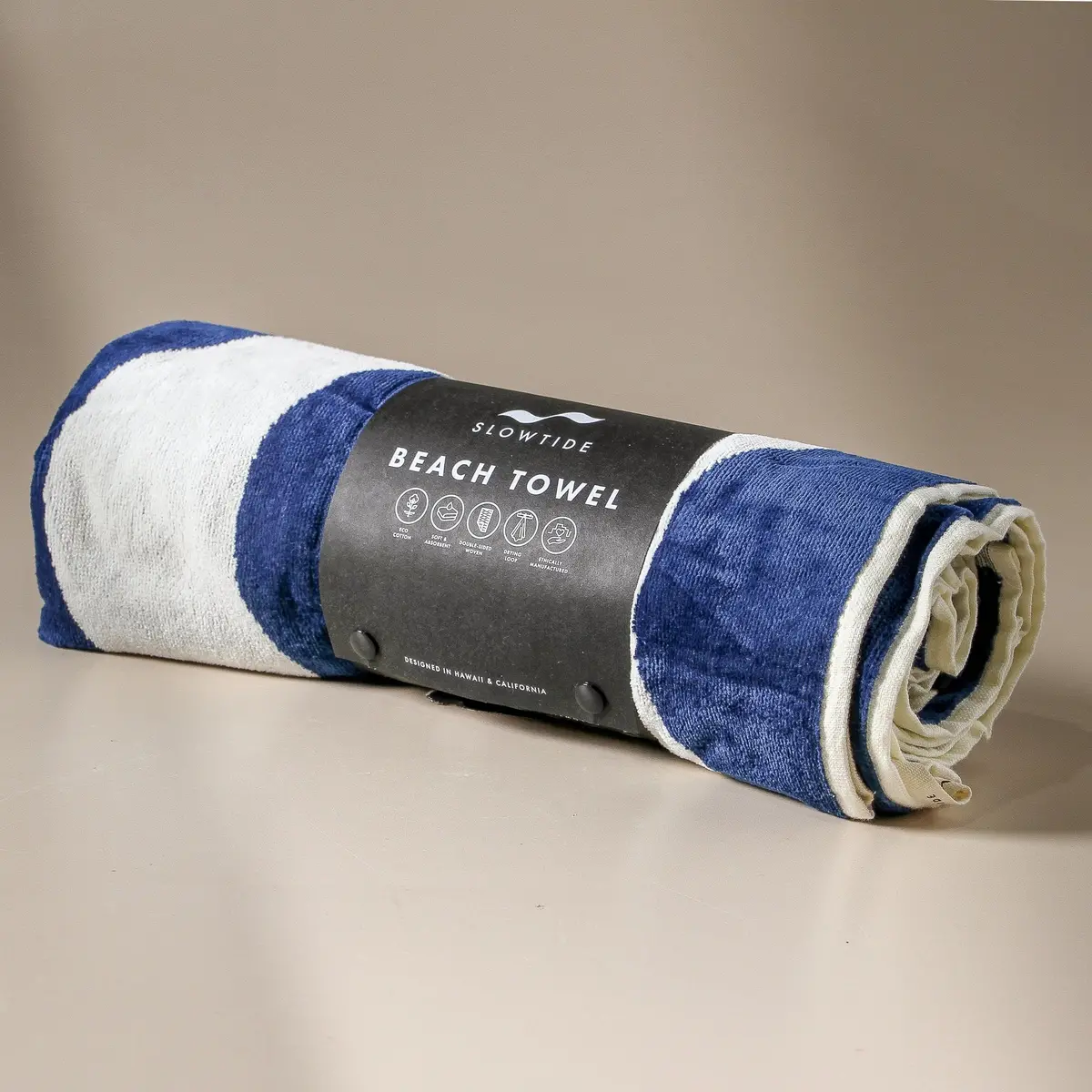 Slowtide Stripe Towel - Deep Pool 1