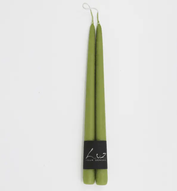 Taper Candle Pair - Suede Khaki 1