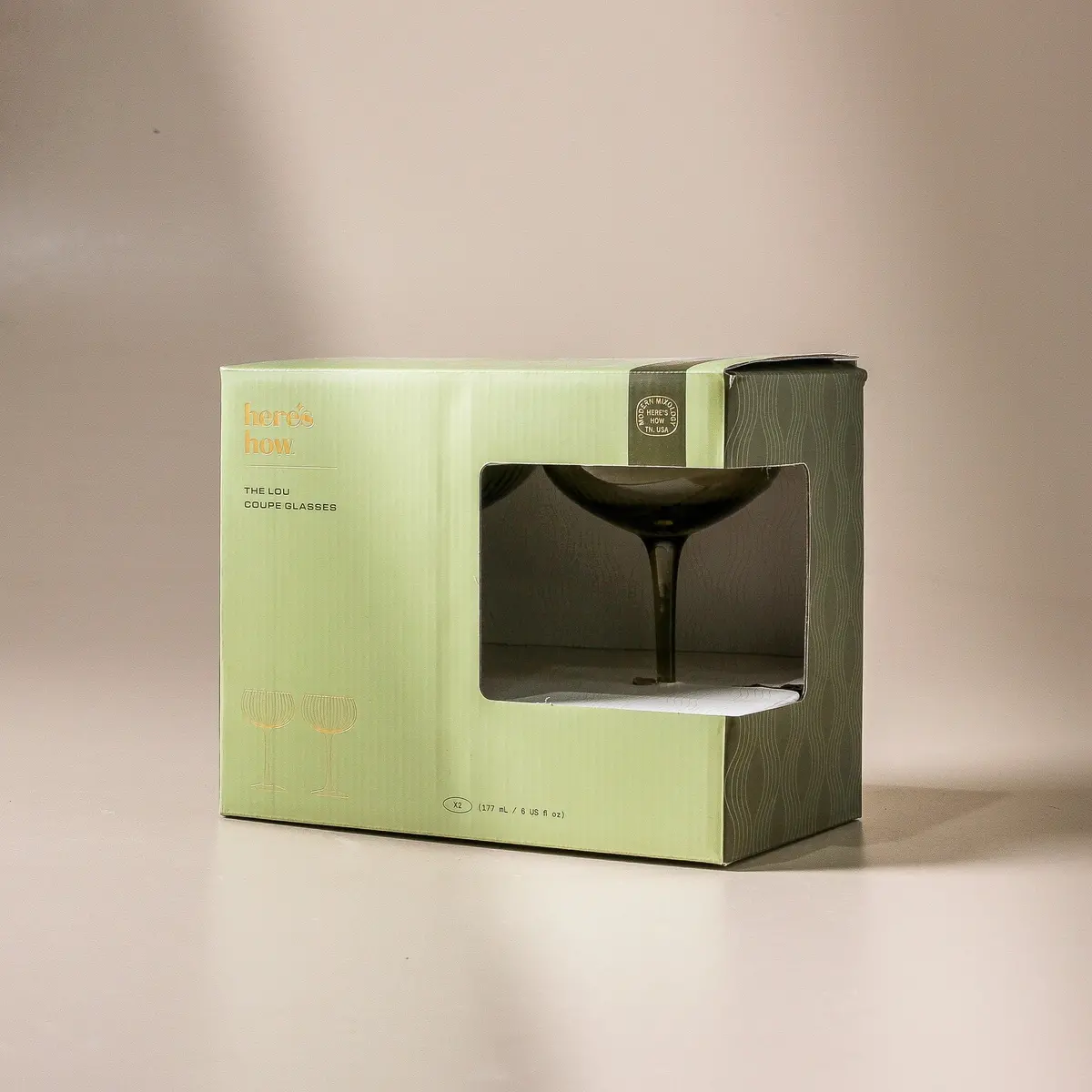 The Lou Coupe Glass (Set Of 2) - Olive 1