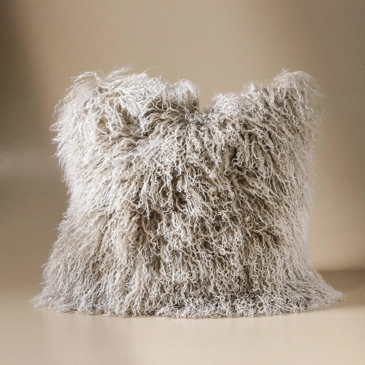Tibetan Fur Cushion Med 50X50 Grey Snowflake 1