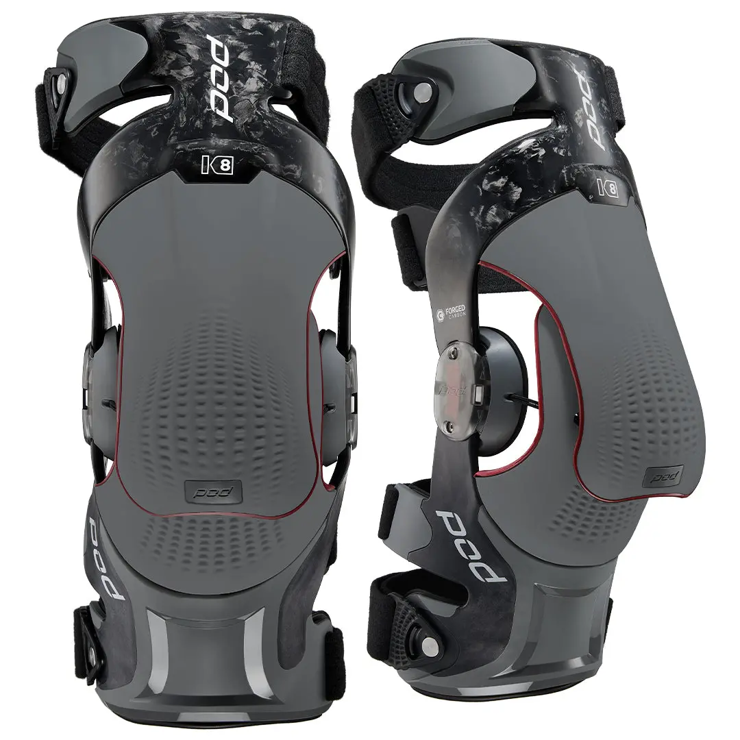 Pod K8 3.0 Carbon Motocross Knee Braces Grey 1
