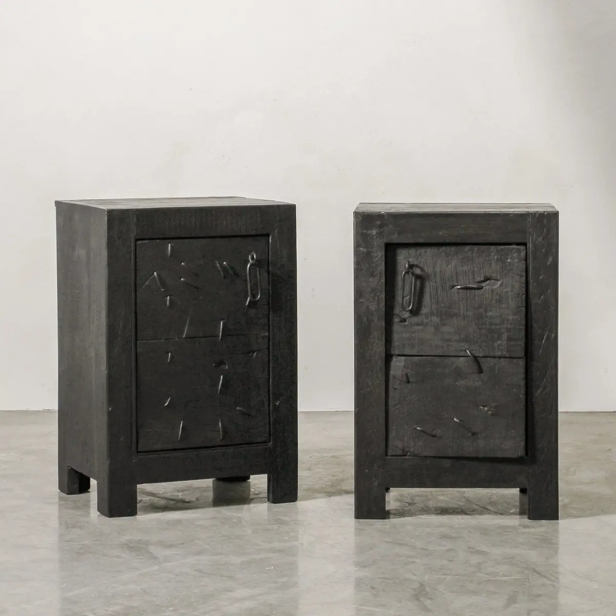 Vintage Indian Bedside Tables (Pair) 1