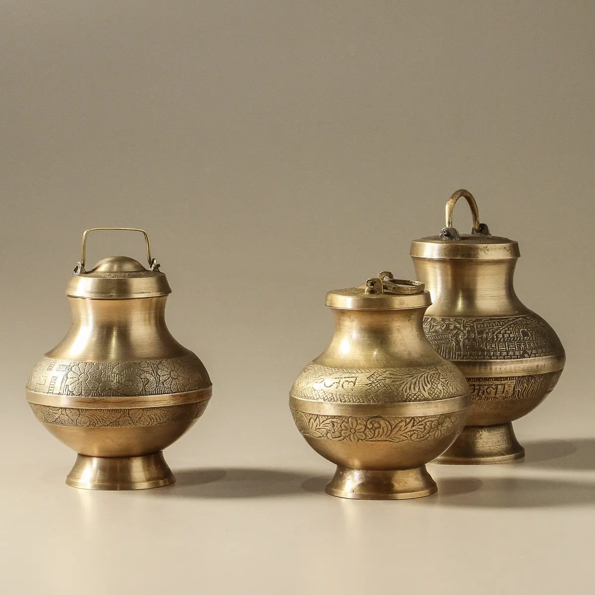Vintage Indian Brass Water Bottle 1