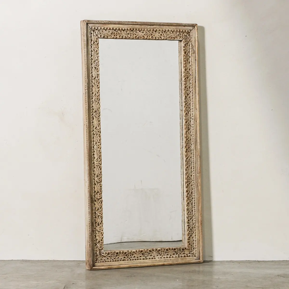 Vintage Indian Carved Mirror 1
