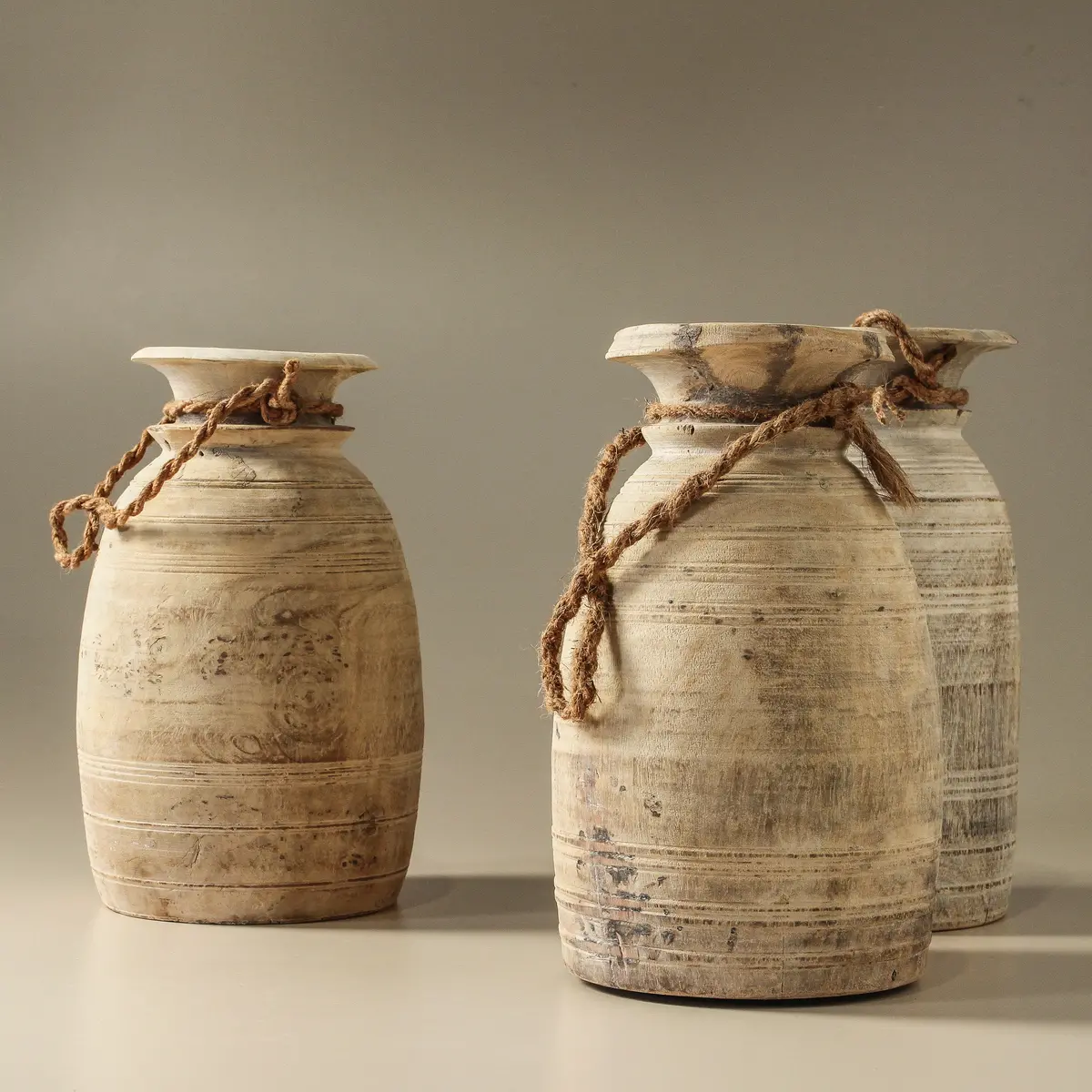 Vintage Indian Pot With Rope 1
