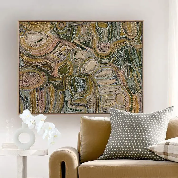 Wiraywinhangin Marramarra Canvas Art Print 120X160cm Oak Box Frame 1