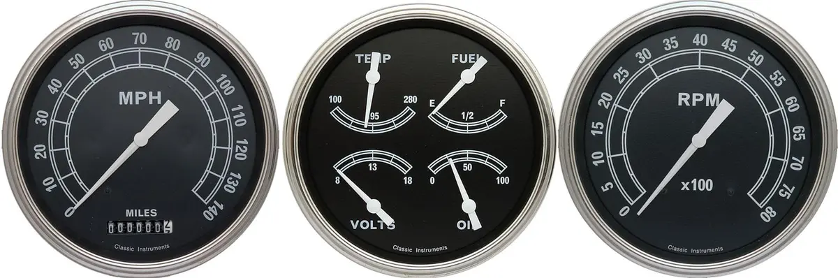 Classic Instruments Tr53Slf Traditional Series Gauge Set With Vintage-Inspired Dials 1